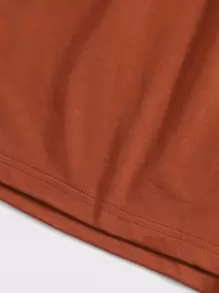 SHEIN VCAY 腰部抽繩紐扣背心連身短褲 - 亮橙色 - 查看 7