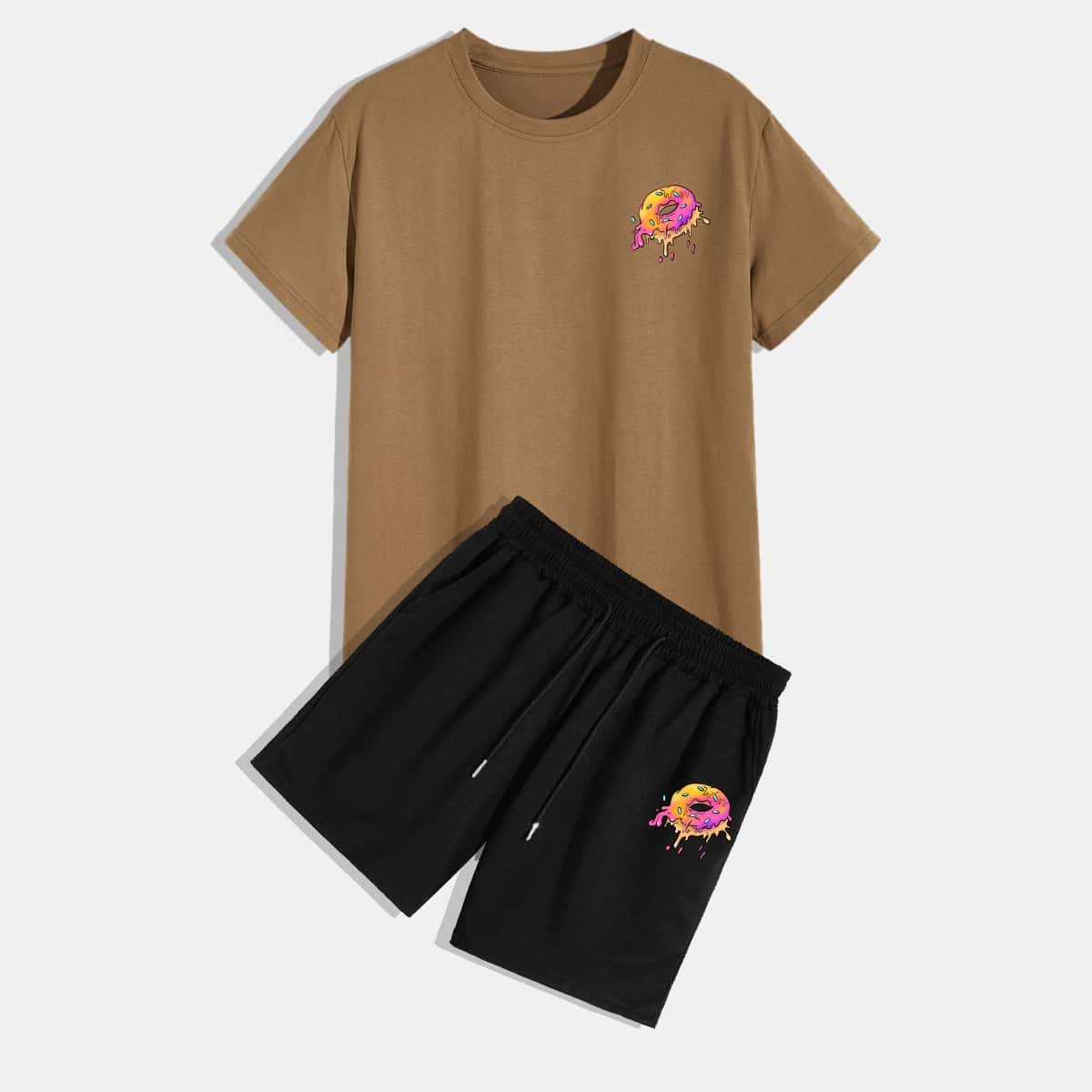 

Guys Cartoon Graphic Tee & Drawstring Shorts, Multicolor