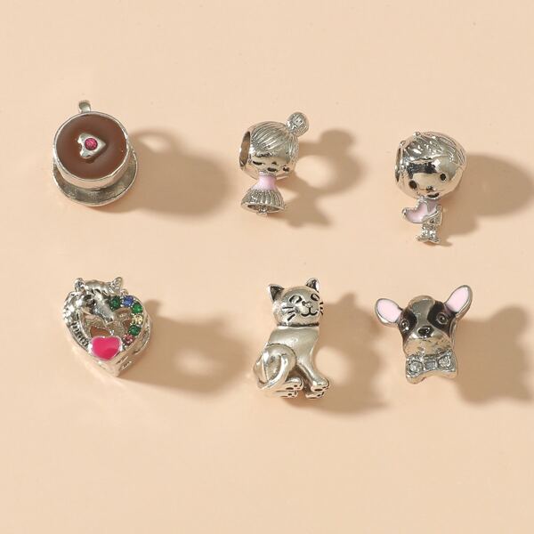 

6pcs Cartoon Jewelry Accessory, Multicolor