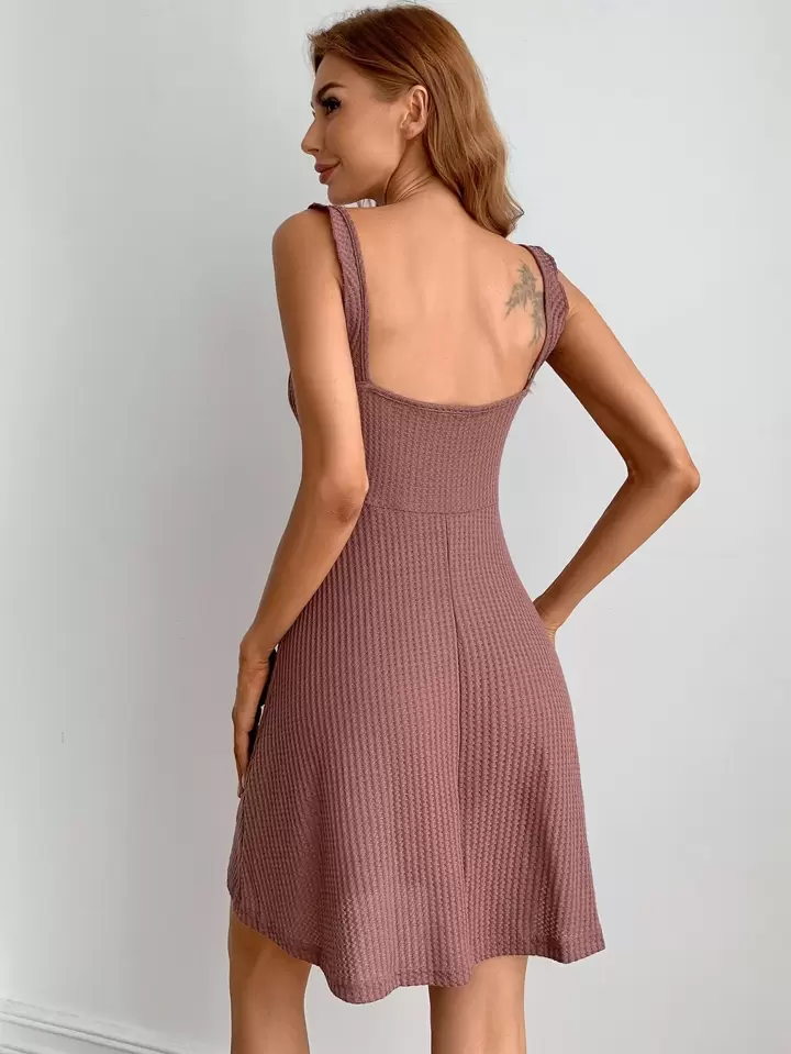 navy blue dress for baby girl Meichang Backless Cami Dresses for Women Casual Spaghetti Straps Maxi Dress  Backless Solid Sleeveless House Lounge Dress Summer Long Sundress with Back  Tie main image 0