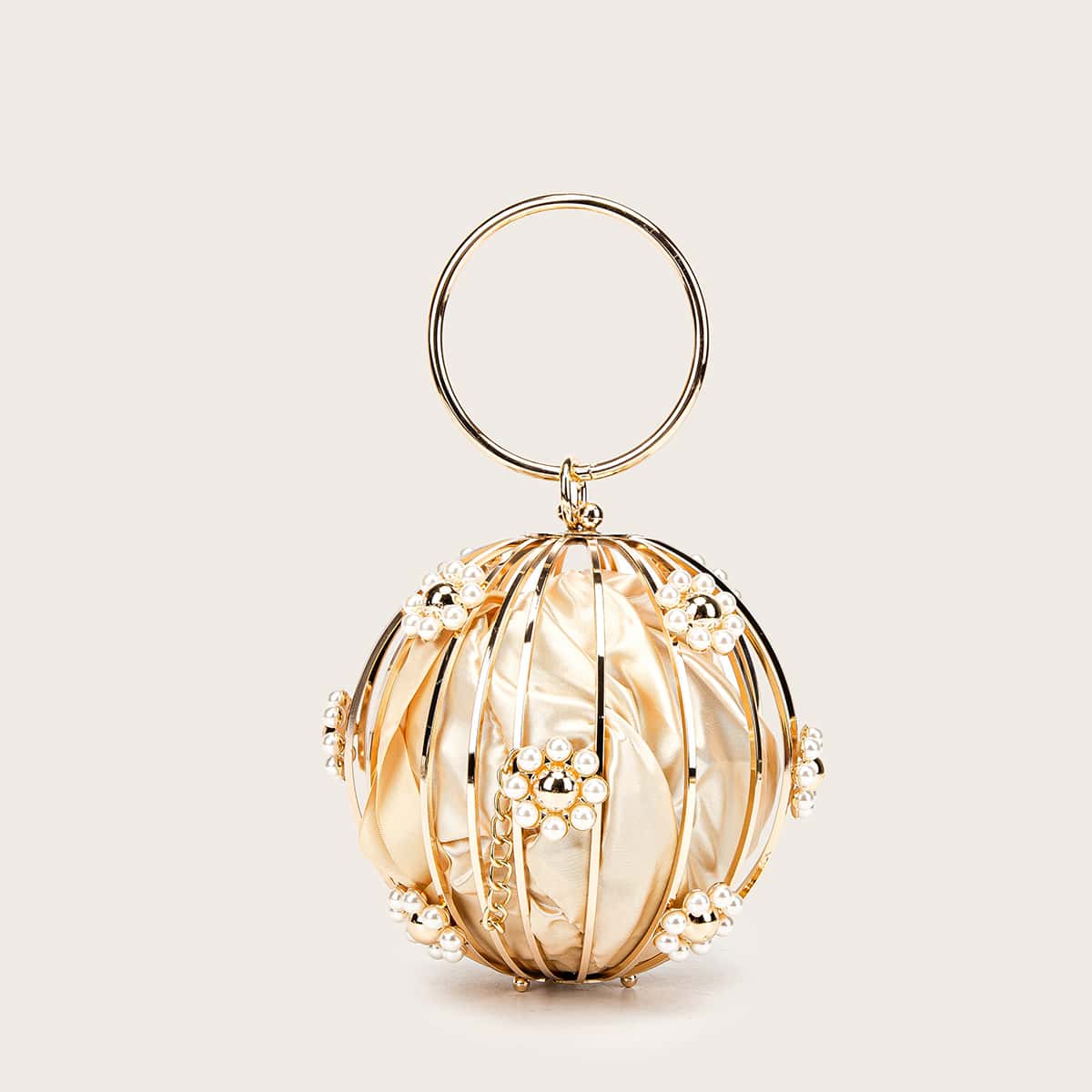 Клатч с декором из искусственного жемчуга