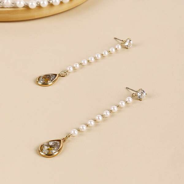 

Faux Pearl Decor Drop Earrings, Multicolor