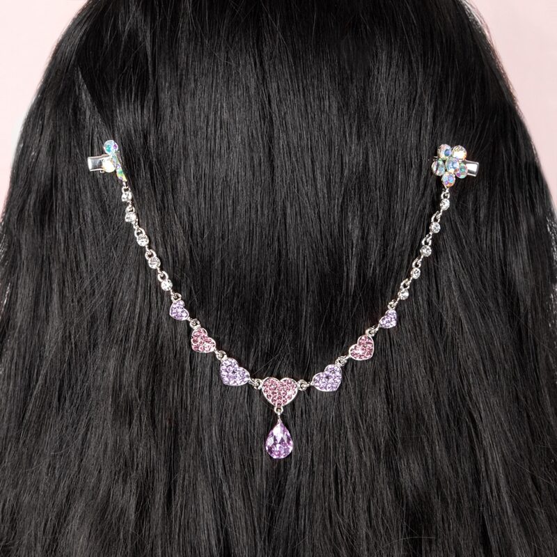 

Rhinestone Heart Decor Hair Clip, Purple