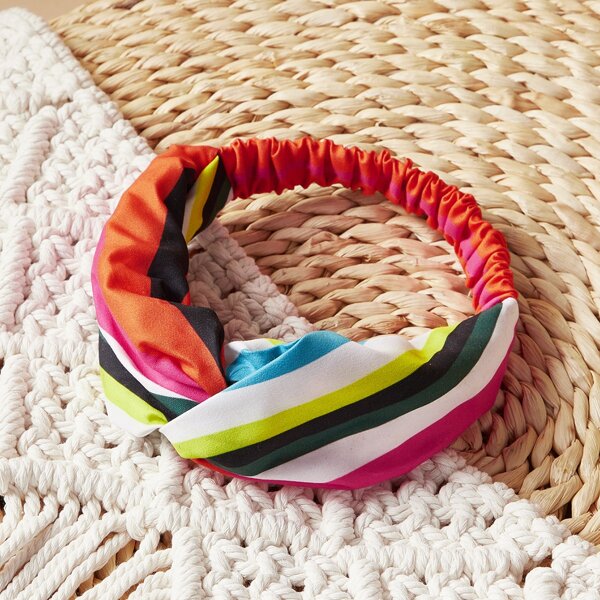 

Color Block Striped Hair Band, Multicolor