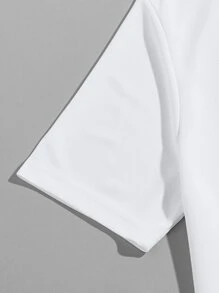 Manfinity VCAY Áo sơ mi nam thêu hình động vật, áo sơ mi polo có nút quý màu trắng đi chơi, quà tặng bạn trai - trắng - Xem 3