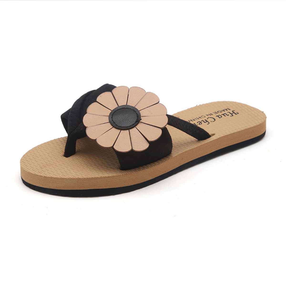 

Applique Decor Flip Flops, Black