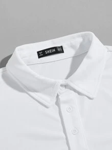 Manfinity VCAY Áo sơ mi nam thêu hình động vật, áo sơ mi polo có nút quý màu trắng đi chơi, quà tặng bạn trai - trắng - Xem 4