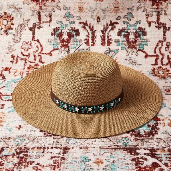 

Wide Brim Straw Hat, Camel