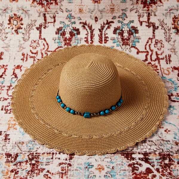 

Wide Brim Straw Hat, Camel
