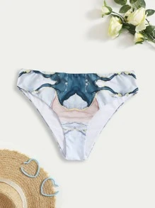 Marble Print Bikini Panty - Multicolor - View 1