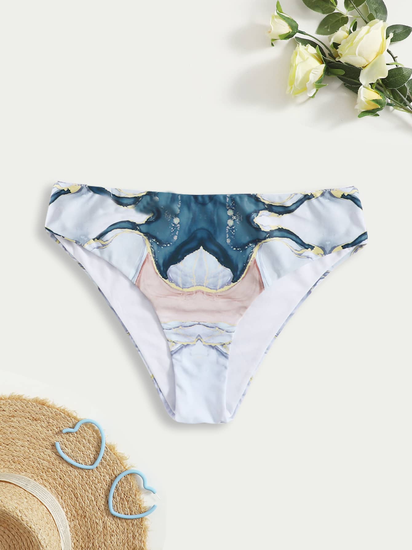 Marble Print Bikini Panty - Multicolor - View 1