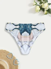 Marble Print Bikini Panty - Multicolor - View 2