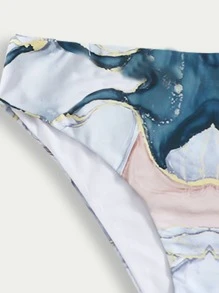 Marble Print Bikini Panty - Multicolor - View 3