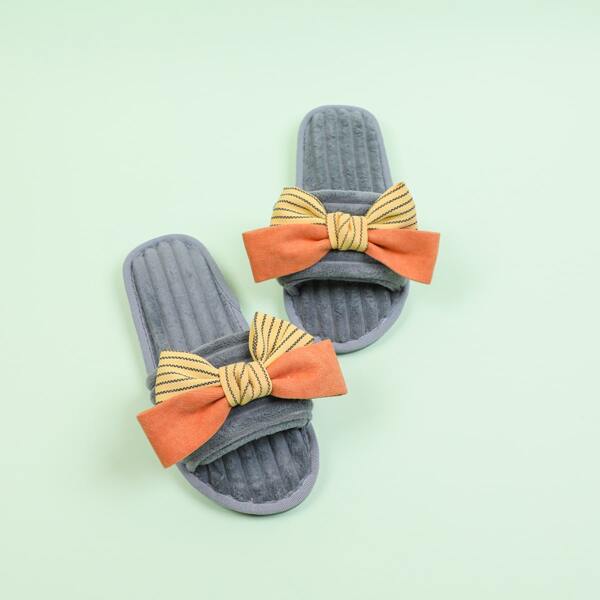 

Bow Decor Bedroom Slippers, Multicolor