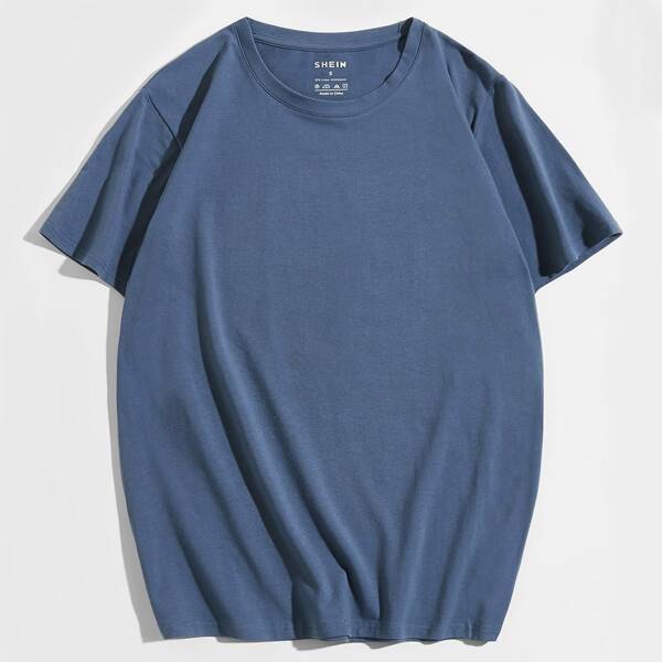 

Men Short Sleeve Solid Tee, Dusty blue