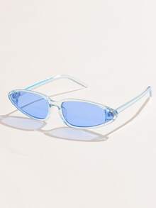 Women's Asymmetrical Fashion Plastic Fashion Glasses - Blue - View 2