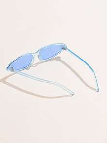 Women's Asymmetrical Fashion Plastic Fashion Glasses - Blue - View 5