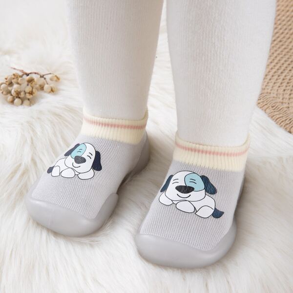 

Baby Boys Cartoon Graphic Sock Sneakers, Grey