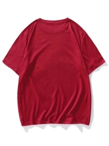 Manfinity Tops Nam Đồ họa Giải trí - Màu Đỏ Sâu - Xem 2