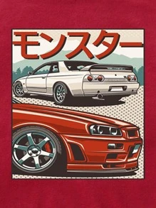 Manfinity Tops Nam Đồ họa Giải trí - Màu Đỏ Sâu - Xem 4