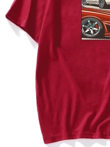 Manfinity Tops Nam Đồ họa Giải trí - Màu Đỏ Sâu - Xem 5