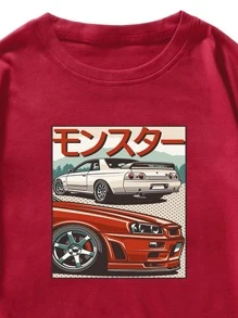 Manfinity Tops Nam Đồ họa Giải trí - Màu Đỏ Sâu - Xem 6