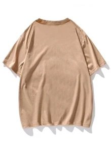 Manfinity Tops Nam Đồ họa Giải trí - Màu Khaki - Xem 2