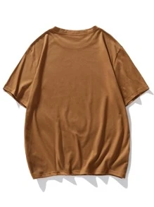 Manfinity Tops Nam Đồ họa Lá thư Giải trí - Cà phê nâu - Xem 2