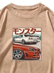 Manfinity Tops Nam Đồ họa Giải trí - Màu Khaki - Xem 6