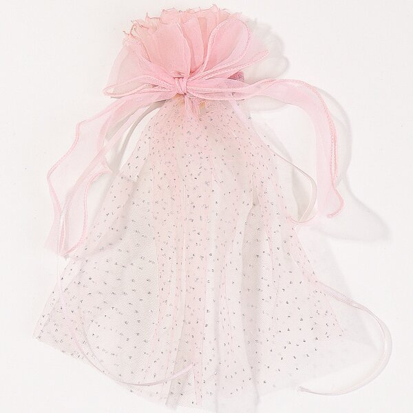 

Girls Mesh Decor Hair Clip, Pink