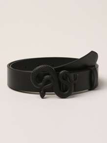 Cinturón Con Hebilla Con Diseño De Serpiente - Negro - Ver 1