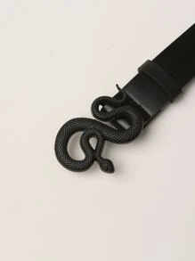 Cinturón Con Hebilla Con Diseño De Serpiente - Negro - Ver 3
