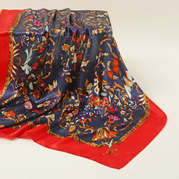 

Flower Print Bandana, Navy blue