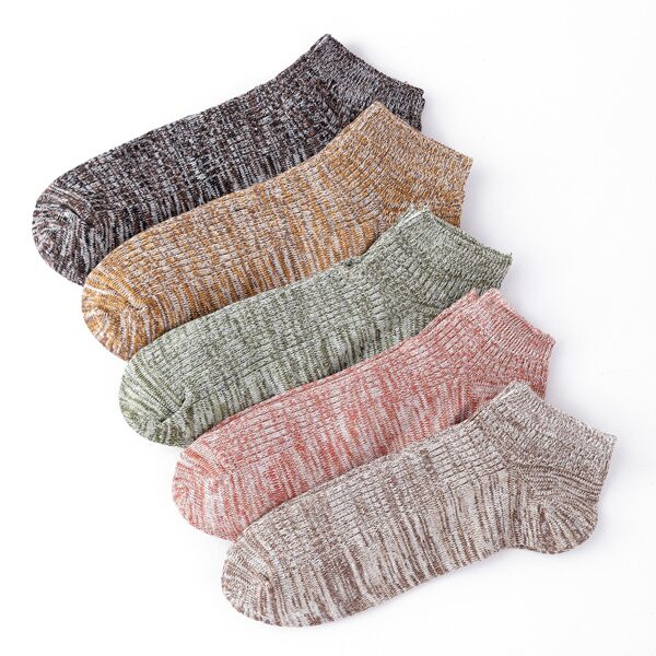 

5pairs Simple Ankle Socks, Multicolor