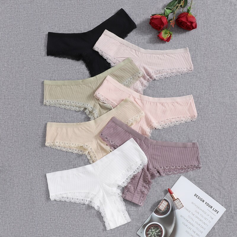 

7pack Plus Lace Trim Panty Set, Multicolor