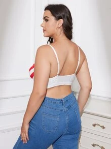 Plus American Flag Print Frill Bralet - Multicolor - View 2