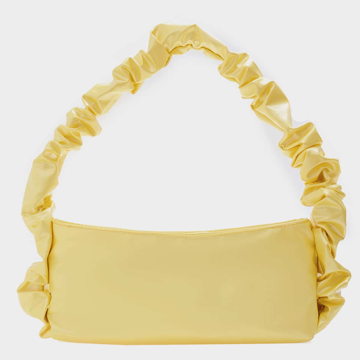 

Ruched Handle Baguette Bag, Yellow
