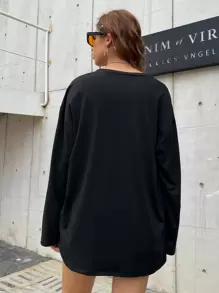 Letter Graphic Tee - Black - View 2