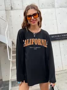 Letter Graphic Tee - Black - View 6