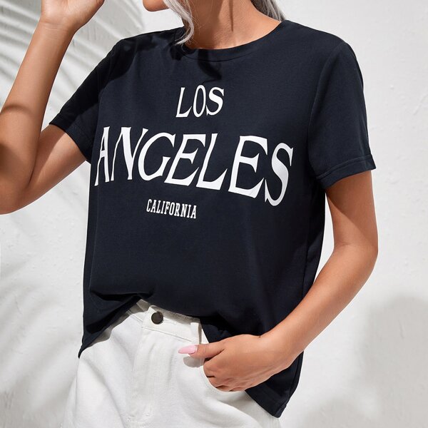 

Letter Graphic Tee, Black