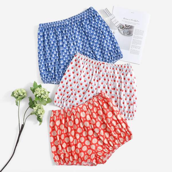 

3 Pack Allover Print Sleep Shorts, Multicolor