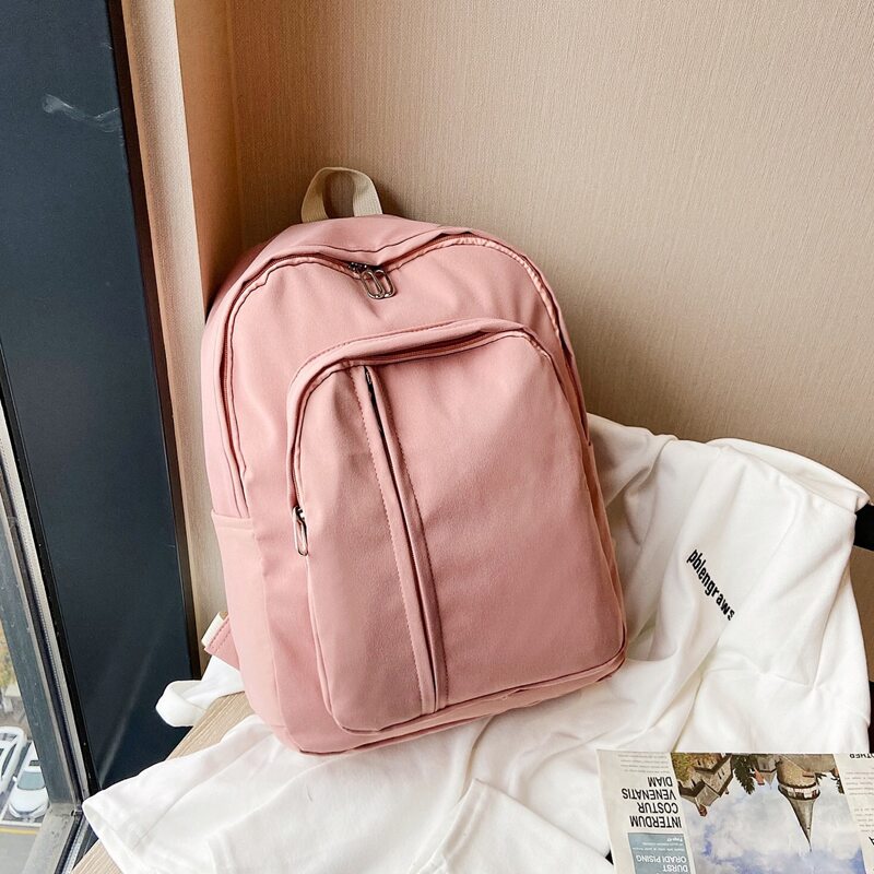 

Large Capacity Zip Front Backpack, Pink