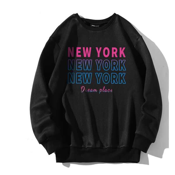 

Letter Graphic Sweatshirt, Black