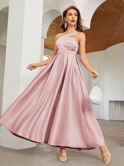 Satin Robes De SoirÃ©e Barbes Soirée Longue Fendue Robe Longue