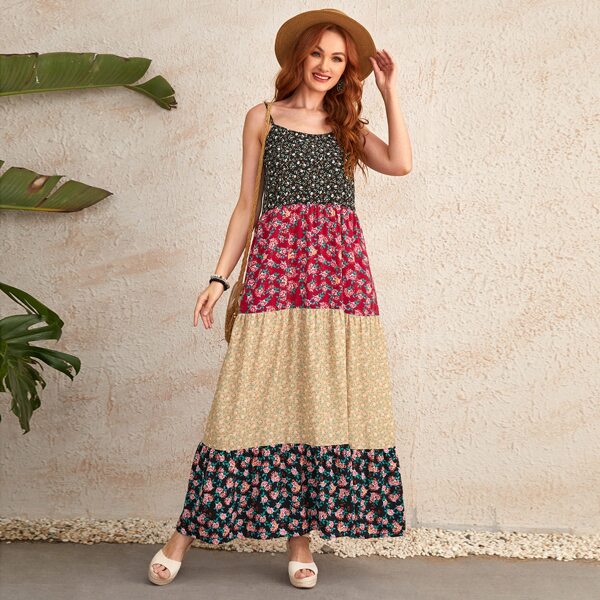 

Ditsy Floral Flounce Hem Cami Dress, Multicolor