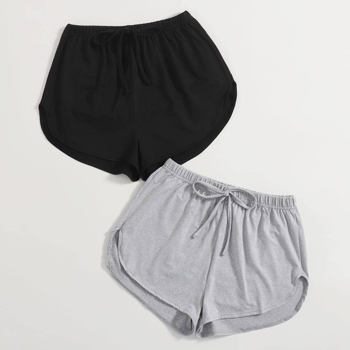 

2pcs Solid Dolphin Shorts, Multicolor