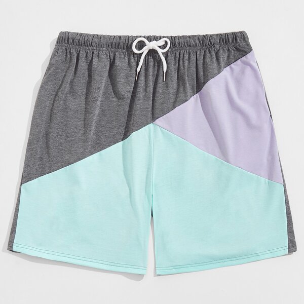 

Men Cut And Sew Drawstring Shorts, Multicolor