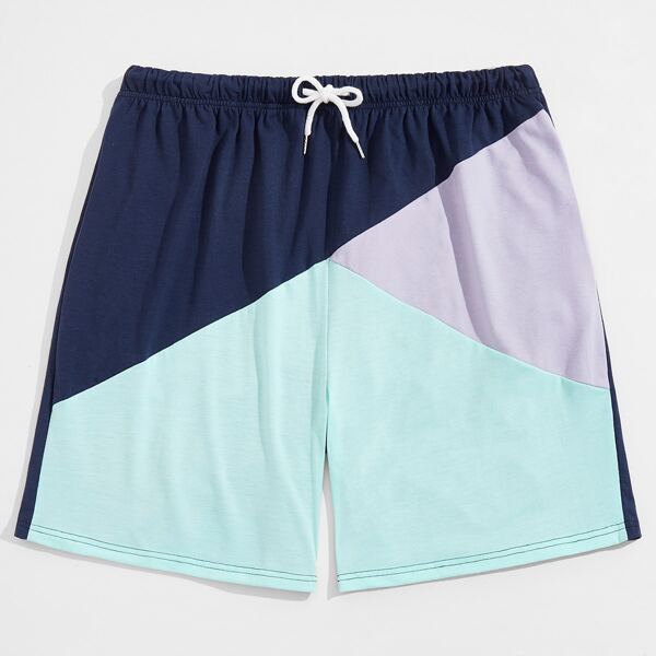 

Men Cut And Sew Drawstring Shorts, Multicolor