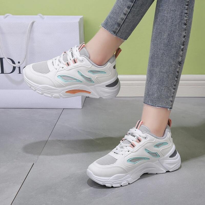 

Lace Up Front Mesh Panel Chunky Sneakers, Grey