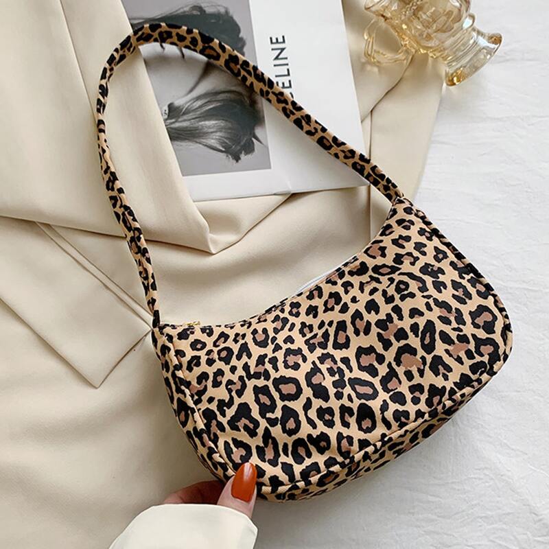 

Leopard Baguette Bag, Brown